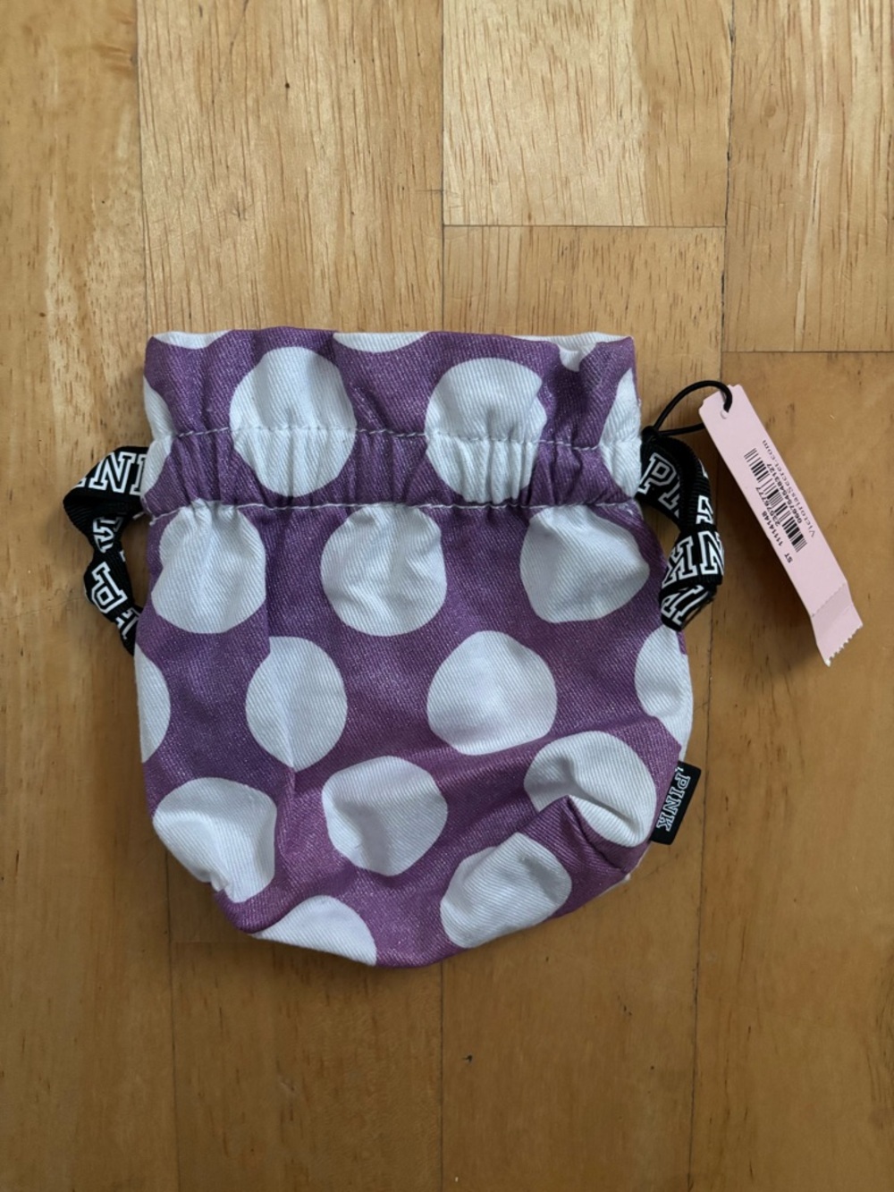 Victoria’s Secret PINK Polka Dot Drawstring Pouch - Purple & White